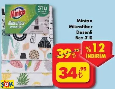 MİNTAX MİKROFİBER DESENLİ BEZ